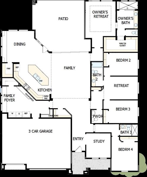 2D floor plan layout of this home in Sentiero at Windrose, Waddell, AZ (Image 5). 2D floor plan layout of this home in Sentiero at Windrose, Waddell, AZ (Image 5).