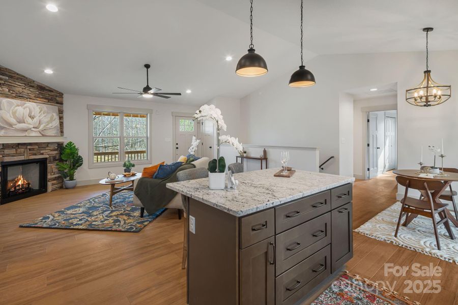 Kitchen looking toward living area Kitchen looking toward living area
