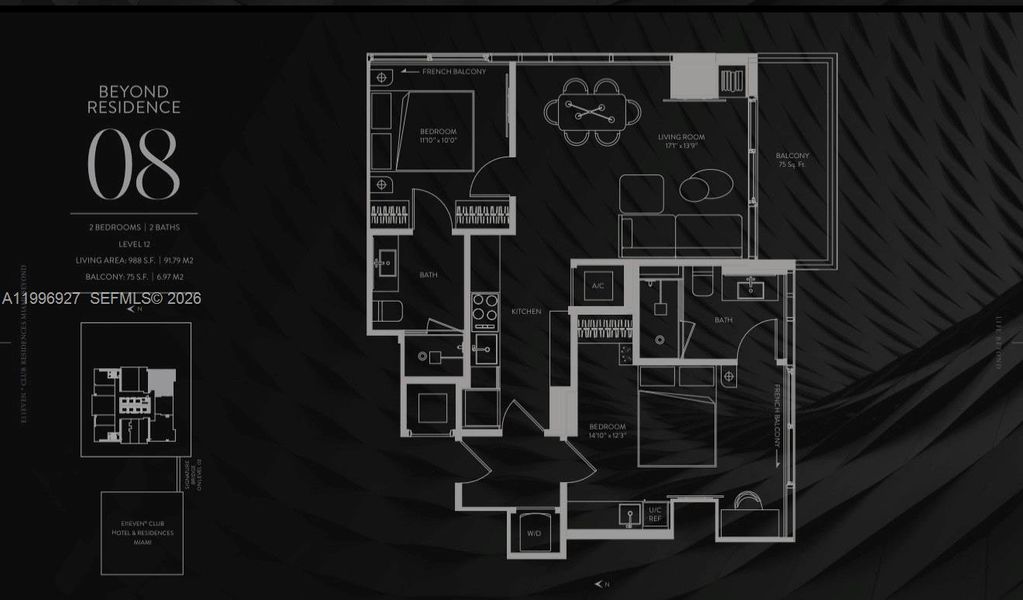 2D floor plan layout of this home in , Miami, FL (Image 6).
