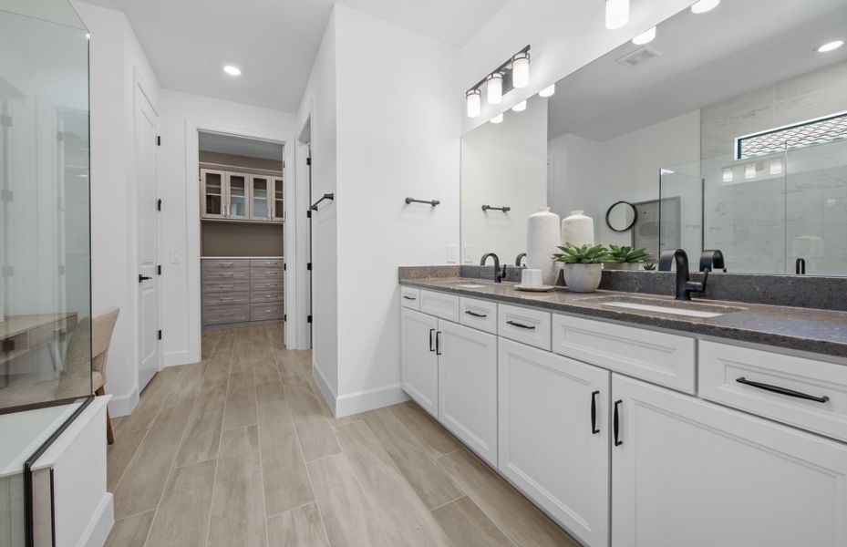 Owner's bathroom with double sink vanity Owner's bathroom with double sink vanity