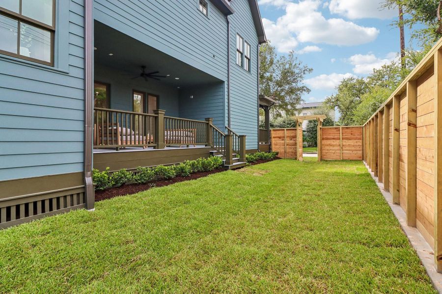 Exterior details and patio area of a home in , Houston (Image 27).