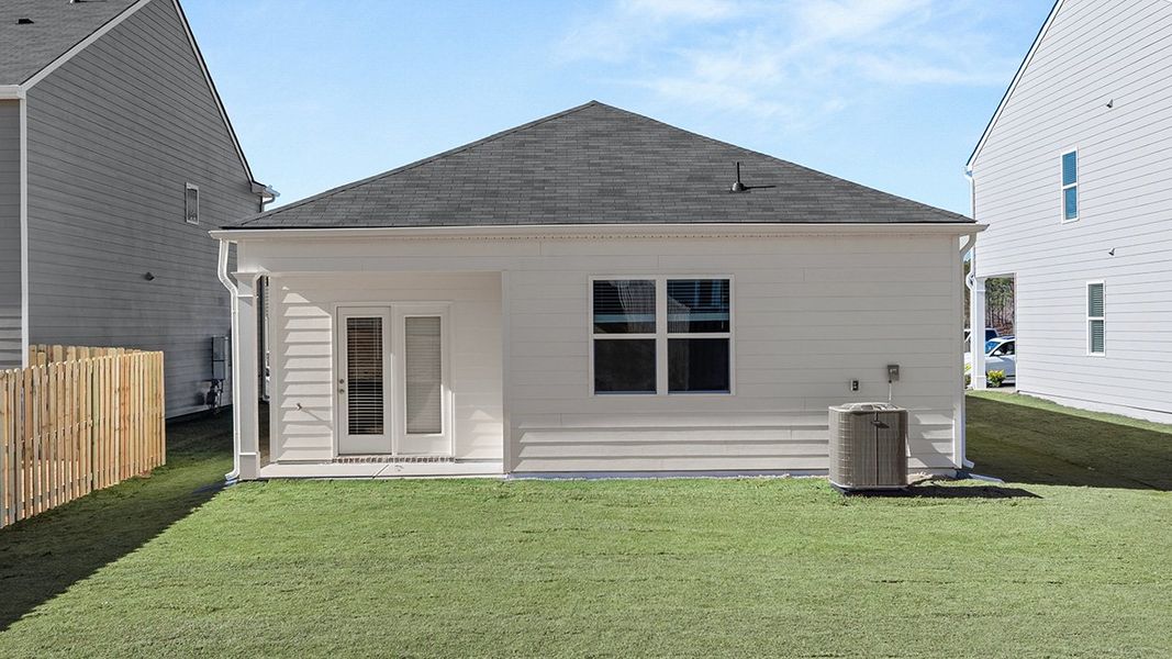 Exterior details and patio area of a home in The Abbey at Trolley Run Station, Aiken (Image 2). Exterior details and patio area of a home in The Abbey at Trolley Run Station, Aiken (Image 2).