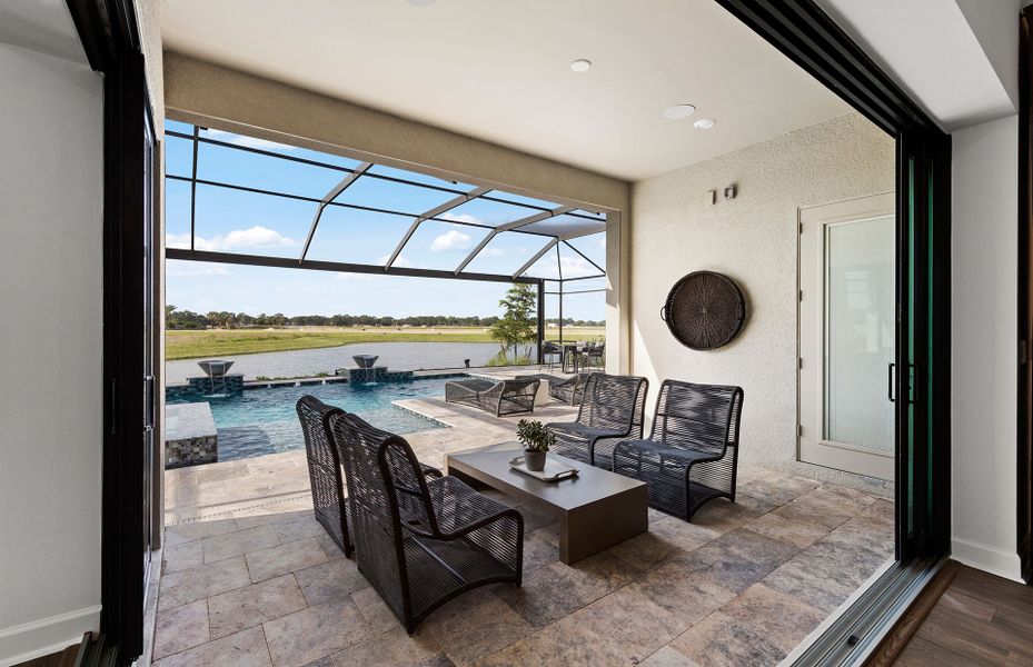 Exterior details and patio area of a home in Talon Preserve on Palmer Ranch, Nokomis (Image 4).