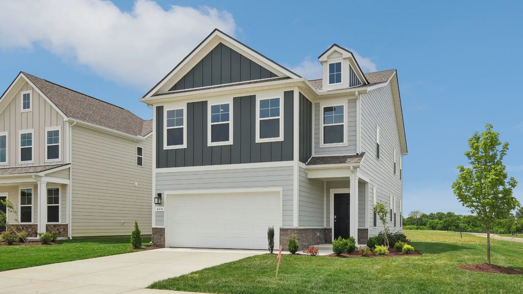 Exterior of Juniper plan home built at Bearwood in Mt. Pleasant, TN Exterior of Juniper plan home built at Bearwood in Mt. Pleasant, TN