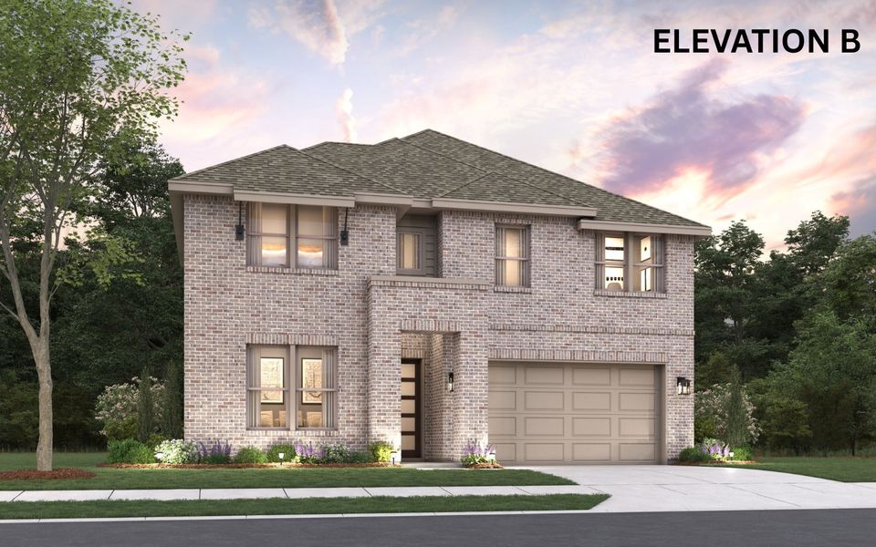 Representative exterior photo of a completed home built from the Albany by Cambridge Homes in Ribbonwood, Aubrey, TX (Image 5). Representative exterior photo of a completed home built from the Albany by Cambridge Homes in Ribbonwood, Aubrey, TX (Image 5).