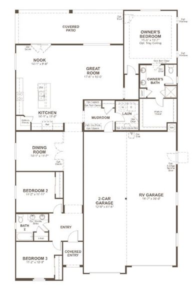 2D floor plan layout for the Damon by Richmond American Homes in The Preserve at Asante, Surprise, AZ (Image 5).