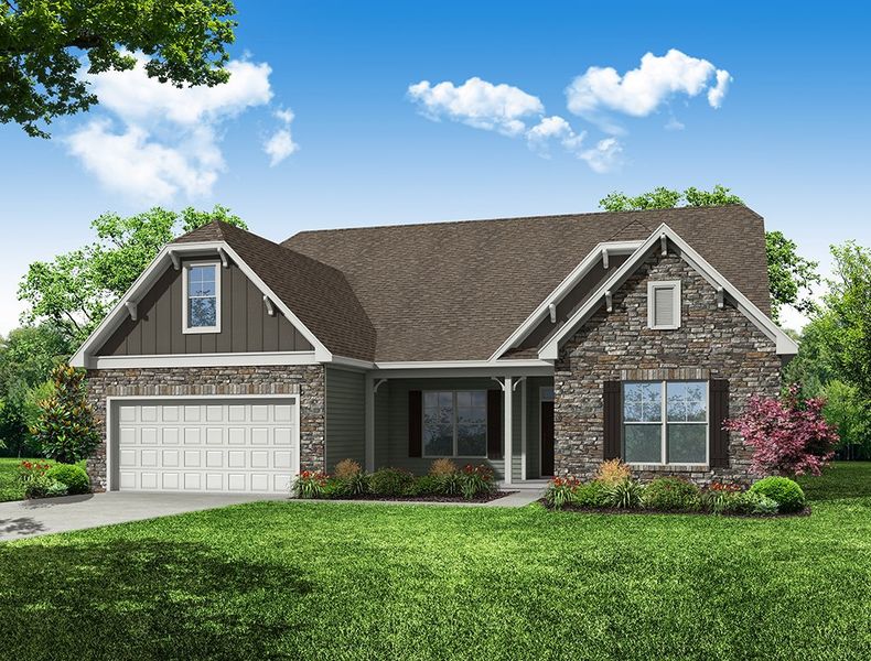 Representative exterior photo of a completed home built from the Asheboro by Eastwood Homes in The Fairways at Springlake, York, SC (Image 6).