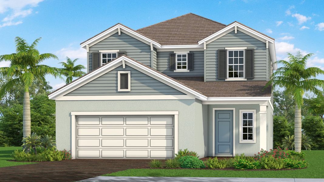 Front exterior of a new home in Palmera, Venice, FL, highlighting curb appeal (Image 7).