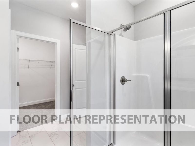 Robin Plan Primary Shower | Ivey Homes