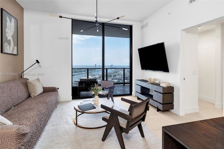 Furnished interior view inside a new home in , Miami (Image 29).