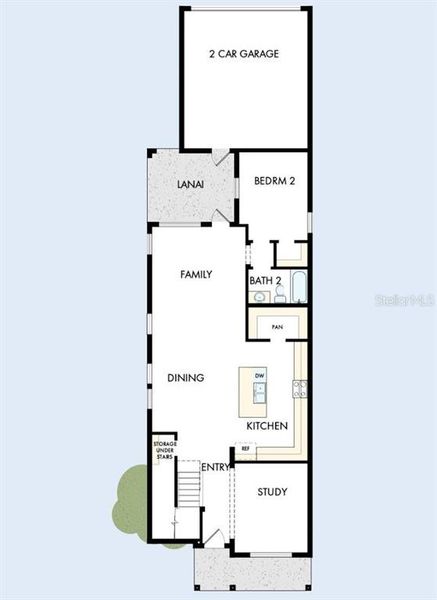 2D floor plan layout of this home in Palmeras at Crossprairie – The Magnolia Collection, St. Cloud, FL (Image 5).