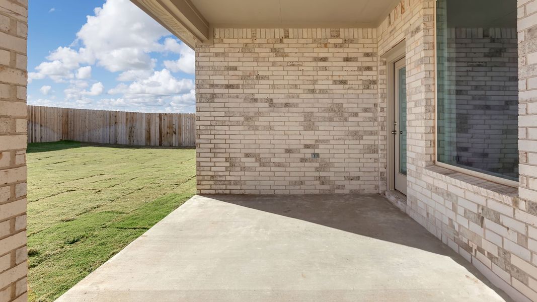 Exterior details and patio area of a home in Overlook West, Wolfforth (Image 3). Exterior details and patio area of a home in Overlook West, Wolfforth (Image 3).