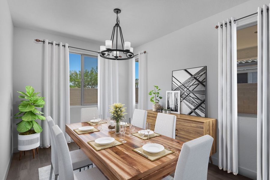 Furnished interior view inside a new home in CantaMia at Estrella 55+, Goodyear (Image 7).