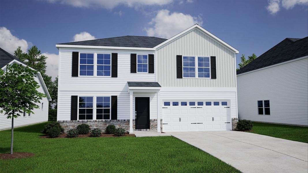 Representative exterior photo of a completed home built from the Turner - Genesis Value Collection by Mungo Homes in Stapleton, Clemmons, NC (Image 17).