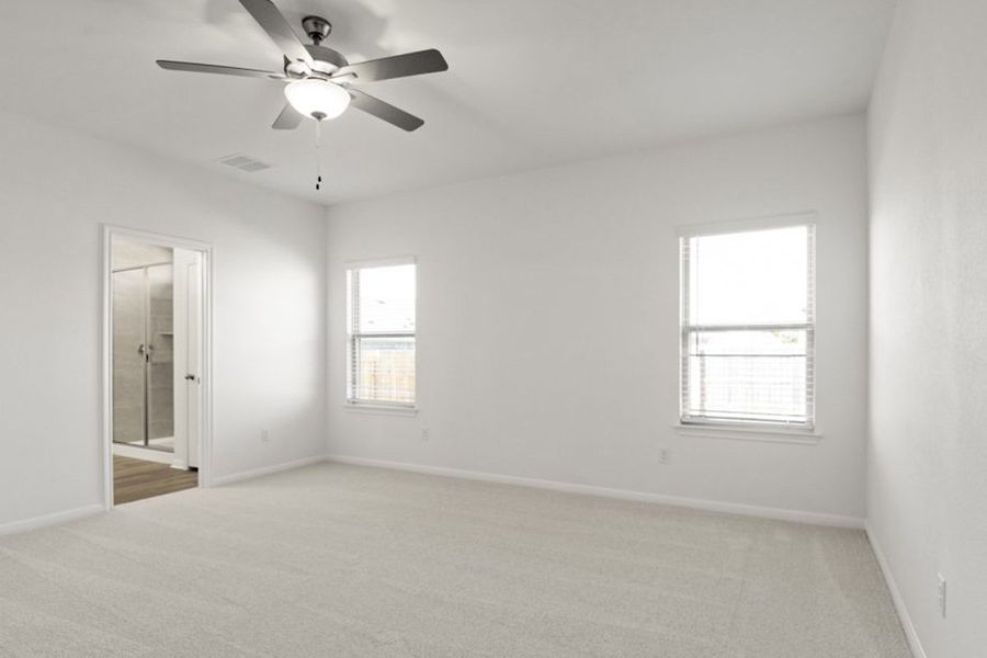 Representative unfurnished interior of a home built from the Sergio by Pacesetter Homes in Crosswinds, Kyle (Image 18). Representative unfurnished interior of a home built from the Sergio by Pacesetter Homes in Crosswinds, Kyle (Image 18).