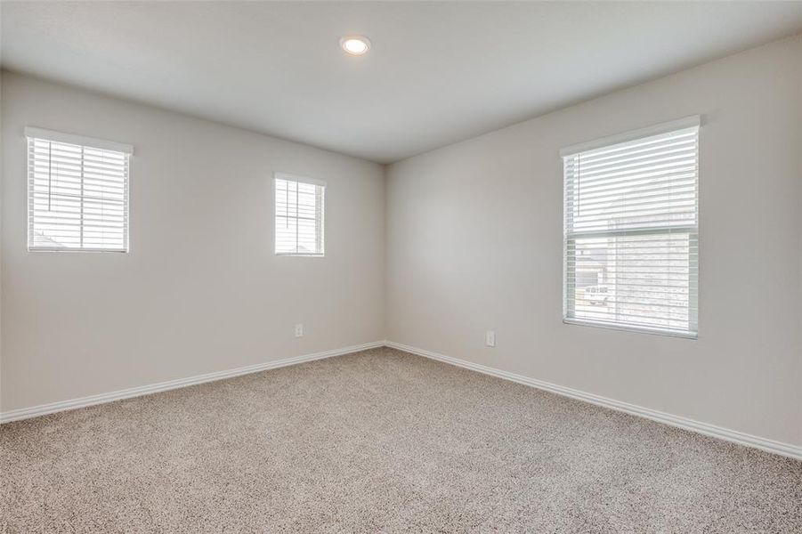 Carpeted spare room with a wealth of natural light