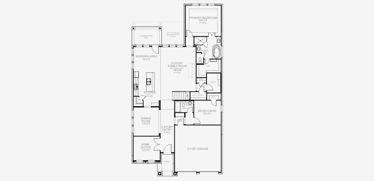 2D floor plan layout for the 2797W by Perry Homes in Trinity Falls At Province Woods 50', McKinney, TX (Image 3).