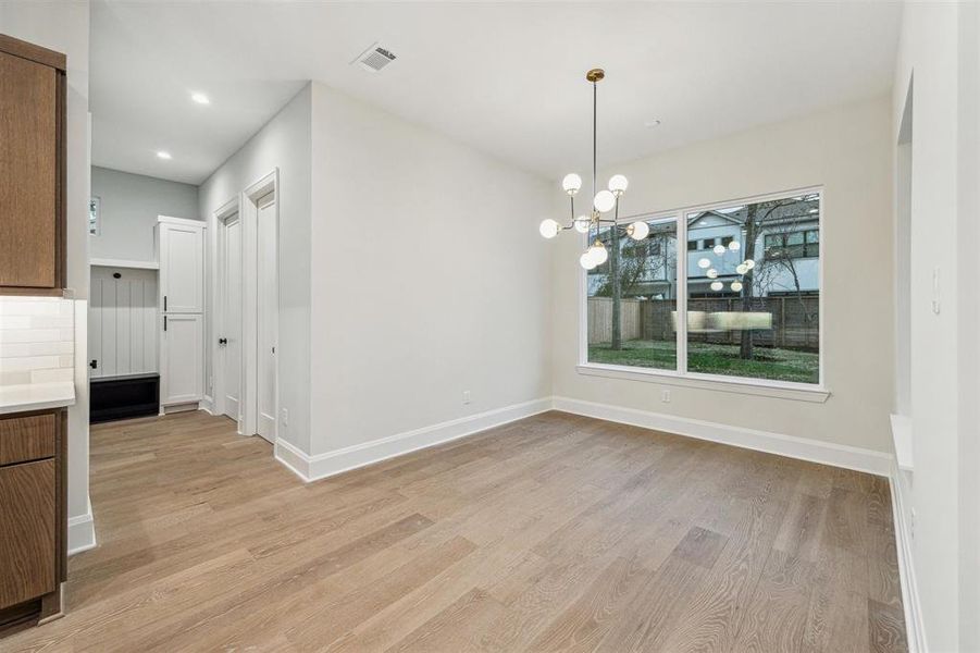 Breakfast room is large enough to serve as "Texas Dining Room"