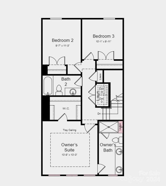 Structural options include: alternate owner bath layout (added ledge to owner's shower), storage at second floor, modern style linear electric fireplace at gathering room, gourmet kitchen.