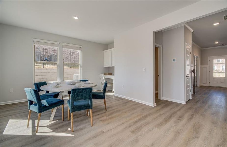 Furnished interior view inside a new home in Cambria at Traditions, Hampton (Image 12). Furnished interior view inside a new home in Cambria at Traditions, Hampton (Image 12).