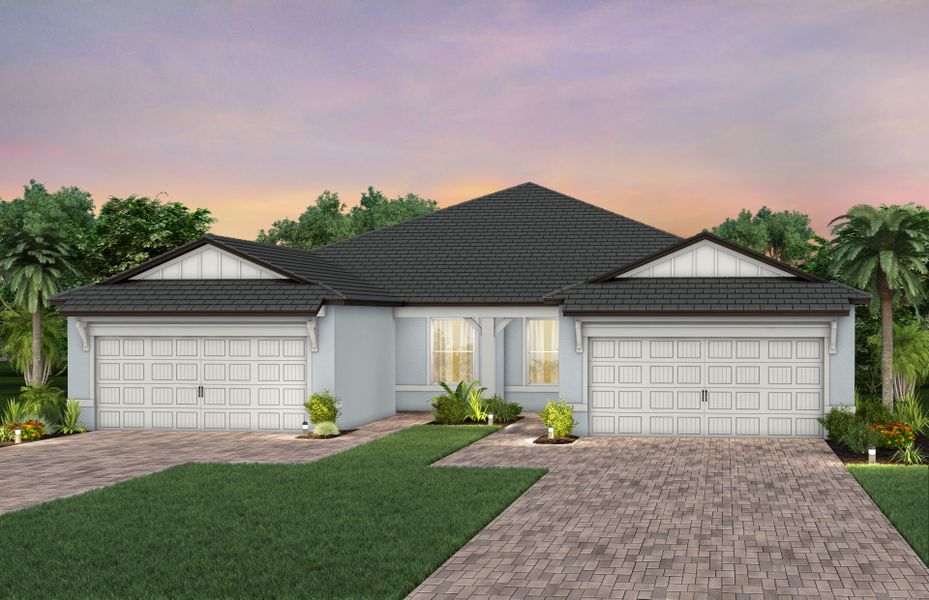 Representative exterior photo of a completed home built from the Ellenwood by Del Webb in Del Webb Explore North River Ranch, Parrish, FL (Image 1).