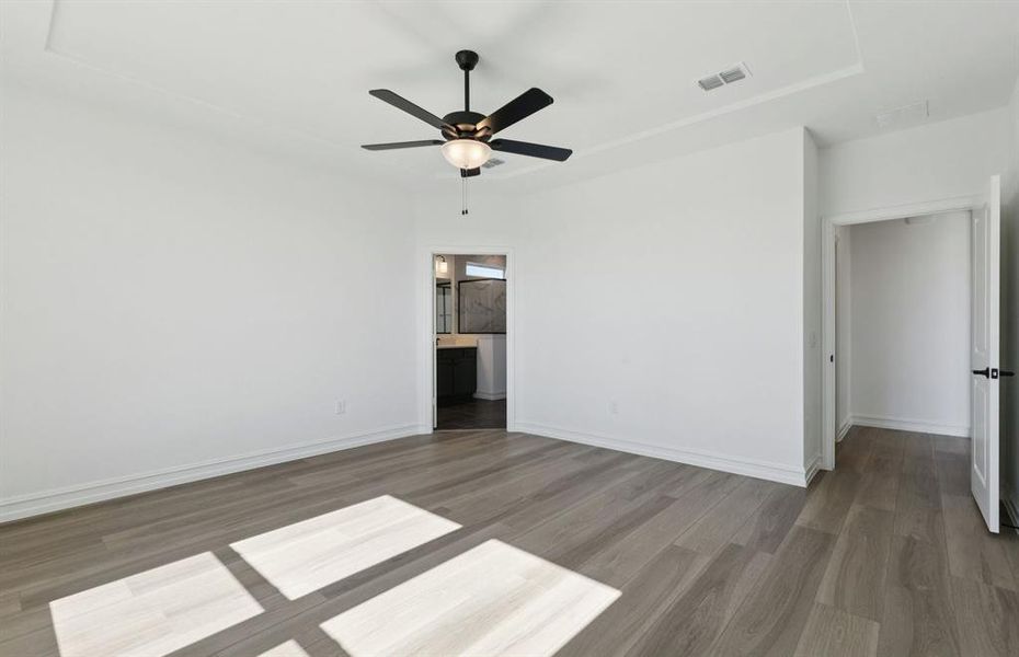 Spacious owner's suite with large windows