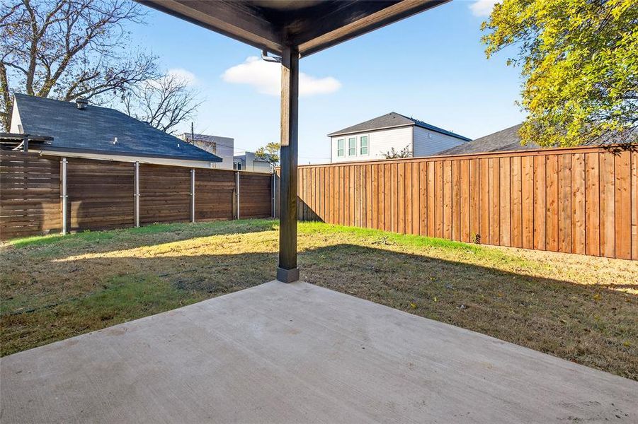 Exterior details and patio area of a home in , Dallas (Image 3). Exterior details and patio area of a home in , Dallas (Image 3).