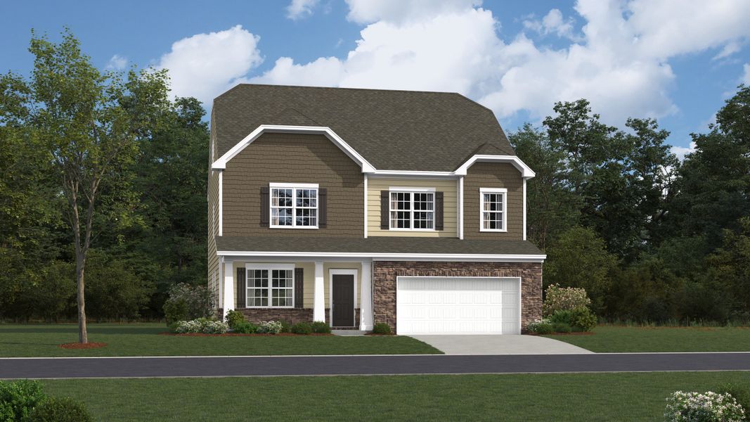 Front exterior of a new home in Neely Park, Woodruff, SC, highlighting curb appeal (Image 1). Front exterior of a new home in Neely Park, Woodruff, SC, highlighting curb appeal (Image 1).