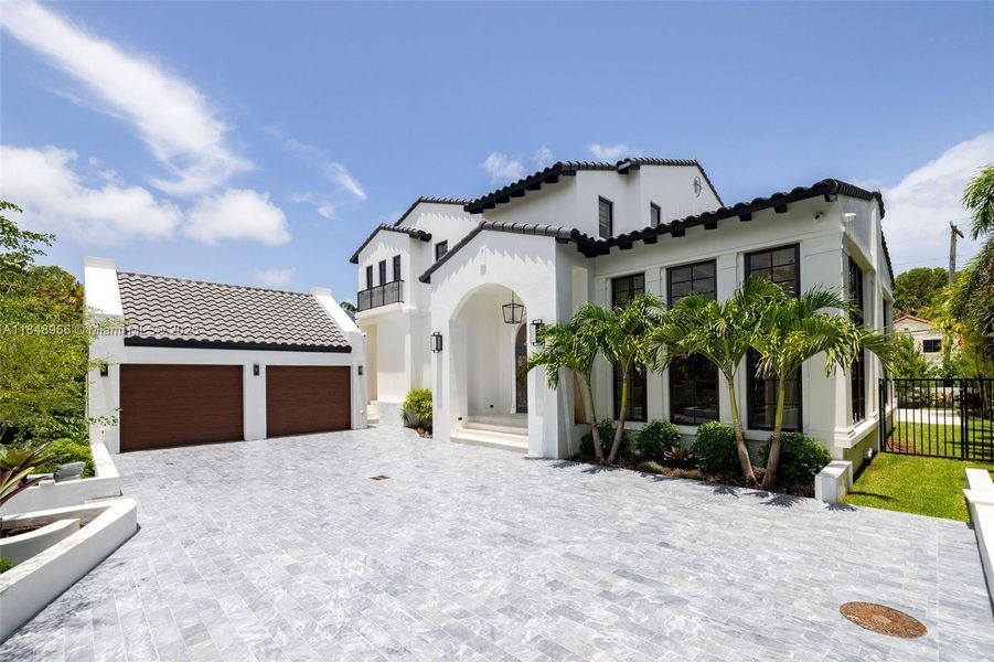 Front exterior of a new home in , Miami Beach, FL, highlighting curb appeal (Image 30). Front exterior of a new home in , Miami Beach, FL, highlighting curb appeal (Image 30).