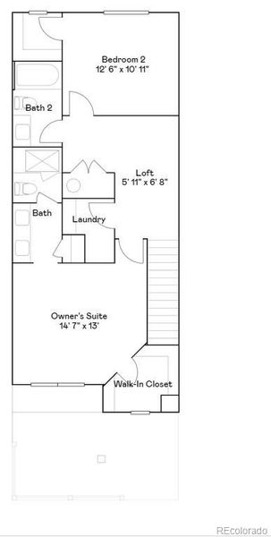 2D floor plan layout of this home in Parterre, Thornton, CO (Image 3).
