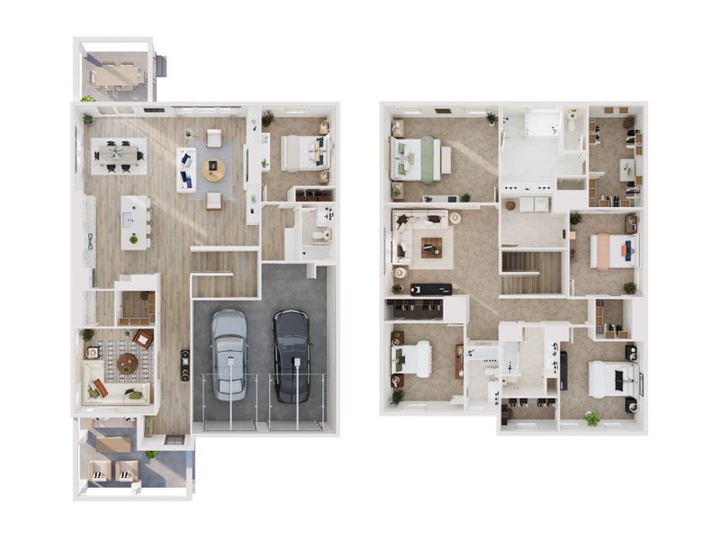 2D floor plan layout for the Harris by Meritage Homes in Station Hill - Estate Series, Franklin, TN (Image 3).
