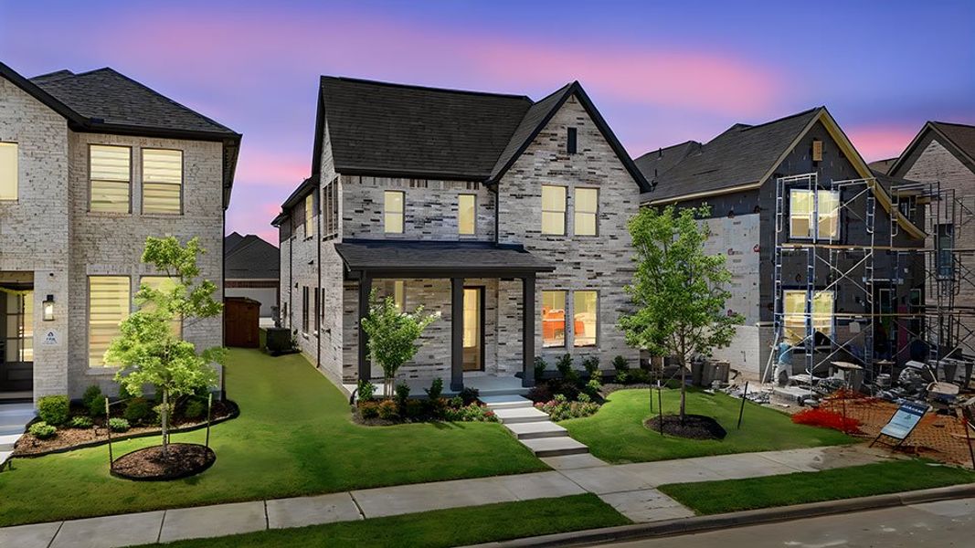 Front exterior of a new home in Light Farms Brenham - 40' Lots, Celina, TX, highlighting curb appeal (Image 25).