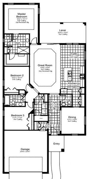 2D floor plan layout for the White Star by Neal Communities in Grand Park, Sarasota, FL (Image 3).