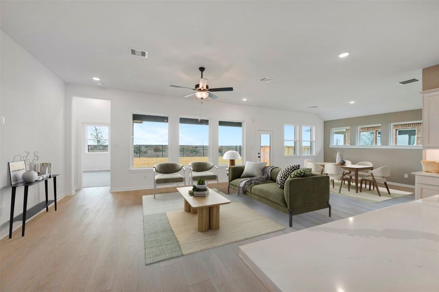 Welcome to The Ridgegate by David Weekley Homes. Move-In-Ready Now! REPRESENTATIVE PHOTO – Virtually staged to give you the visual you need to see furniture placement and how the home can live.