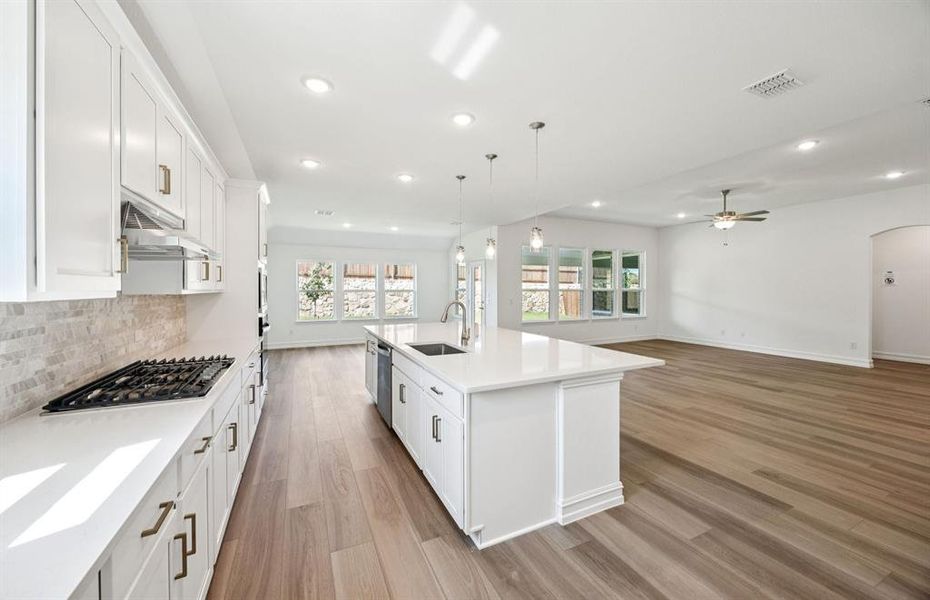 View of gathering room from kitchen