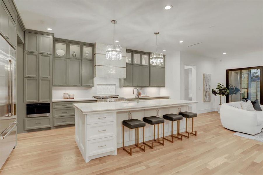 This view of the kitchen shows how it relates to the great room.