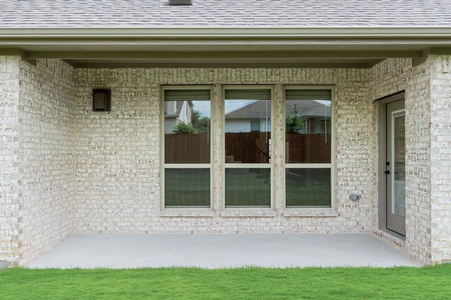 Exterior details and patio area of a home in Glenwood Meadows, Argyle (Image 27). Exterior details and patio area of a home in Glenwood Meadows, Argyle (Image 27).