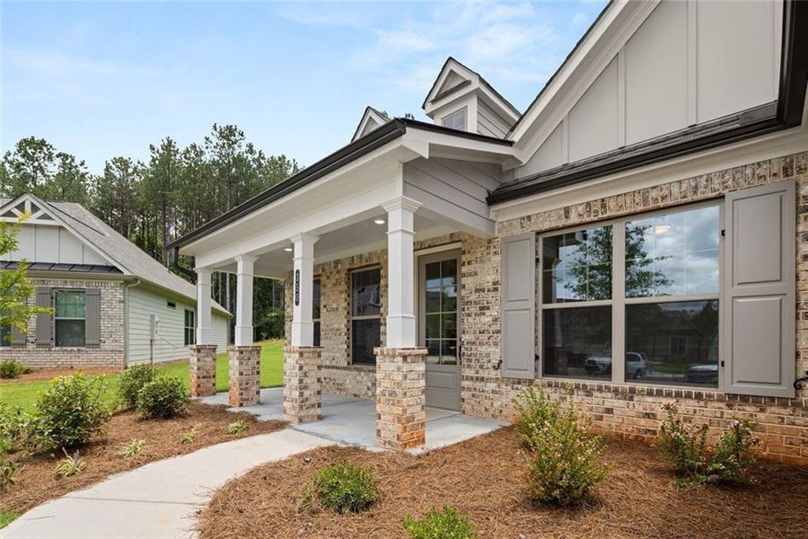 Exterior details and patio area of a home in Soleil Belmont Park, Canton (Image 3). Exterior details and patio area of a home in Soleil Belmont Park, Canton (Image 3).