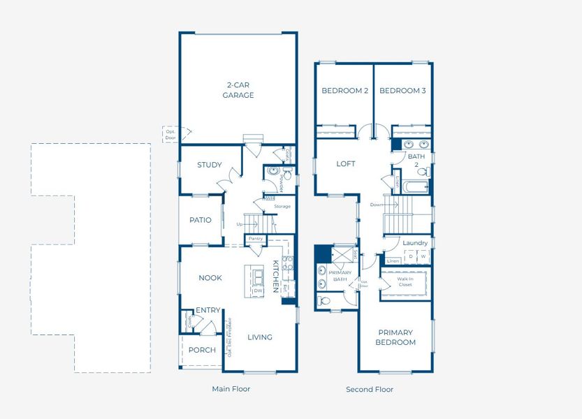 2D floor plan layout of this home in The Casitas Collection at Windler, Aurora, CO (Image 2). 2D floor plan layout of this home in The Casitas Collection at Windler, Aurora, CO (Image 2).