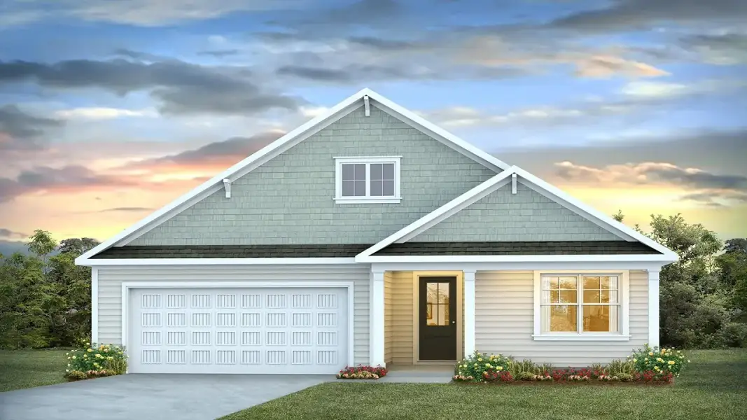 Representative exterior photo of a completed home built from the Litchfield by D.R. Horton in Maple Grove, Conway, SC (Image 12).