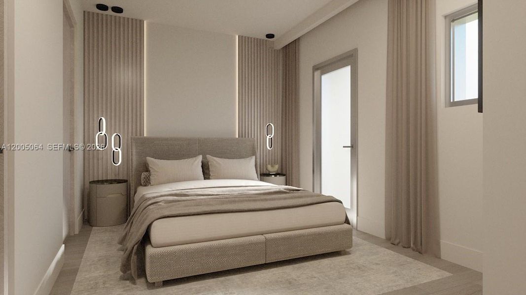 Furnished interior view inside a new home in , Miami Beach (Image 22).