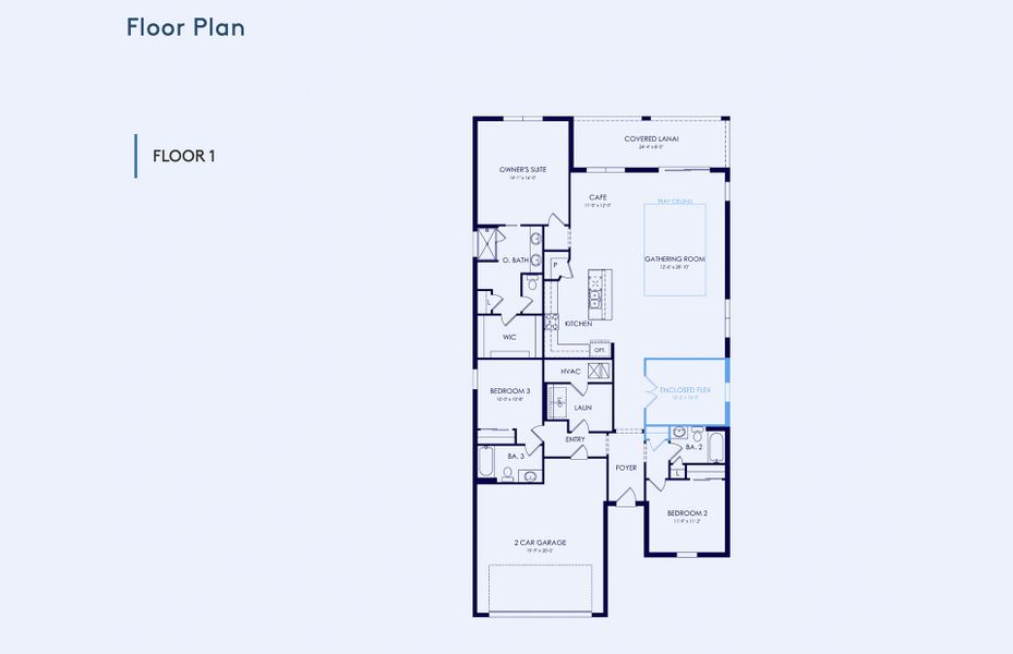 2D floor plan layout of this home in Vida's Way, Wesley Chapel, FL (Image 5).
