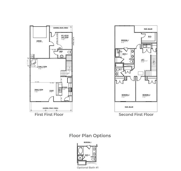 2D floor plan layout for the Ashley River by D.R. Horton in Altama, Brunswick, GA (Image 3).
