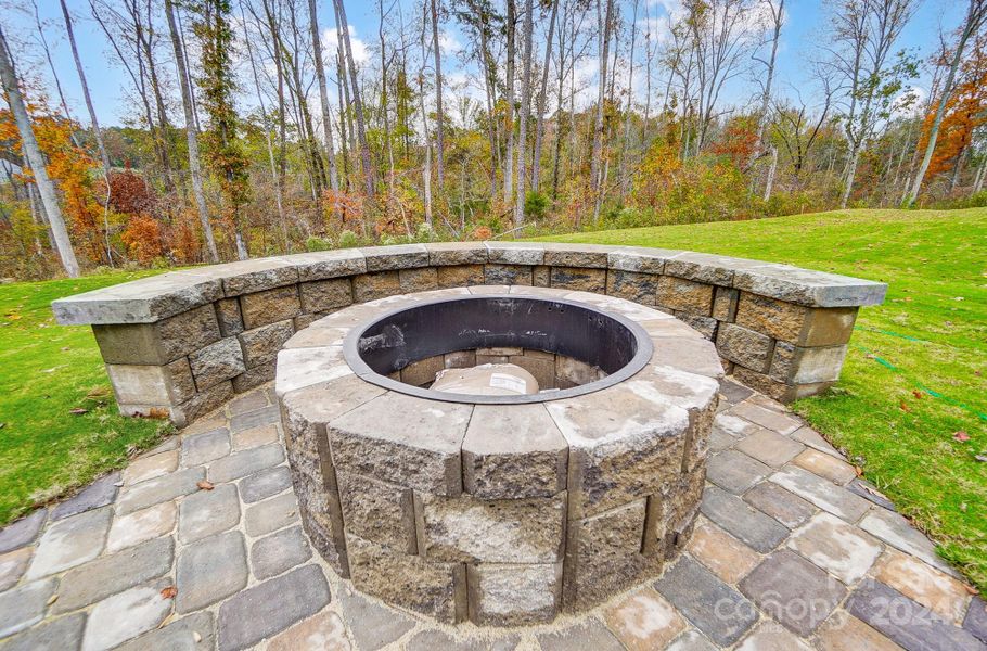 Firepit and Seating Wall