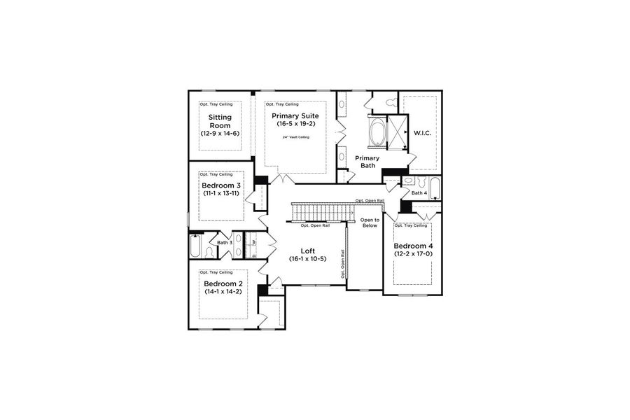 2D floor plan layout for the Clarity by DRB Homes in Northcroft, Loganville, GA (Image 4).