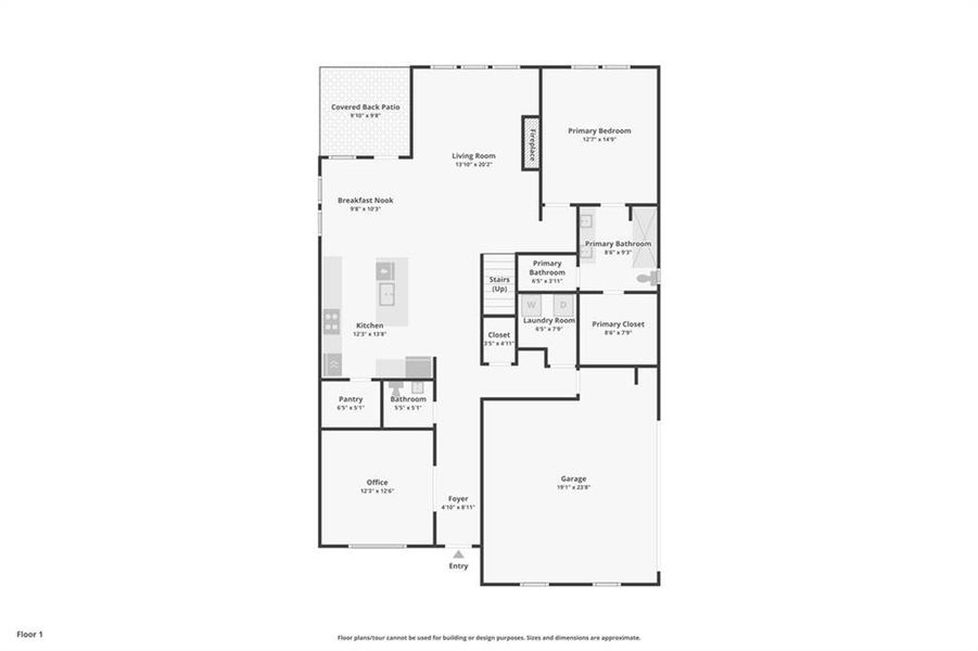2D floor plan layout of this home in River Pointe, Monroe, GA (Image 5).