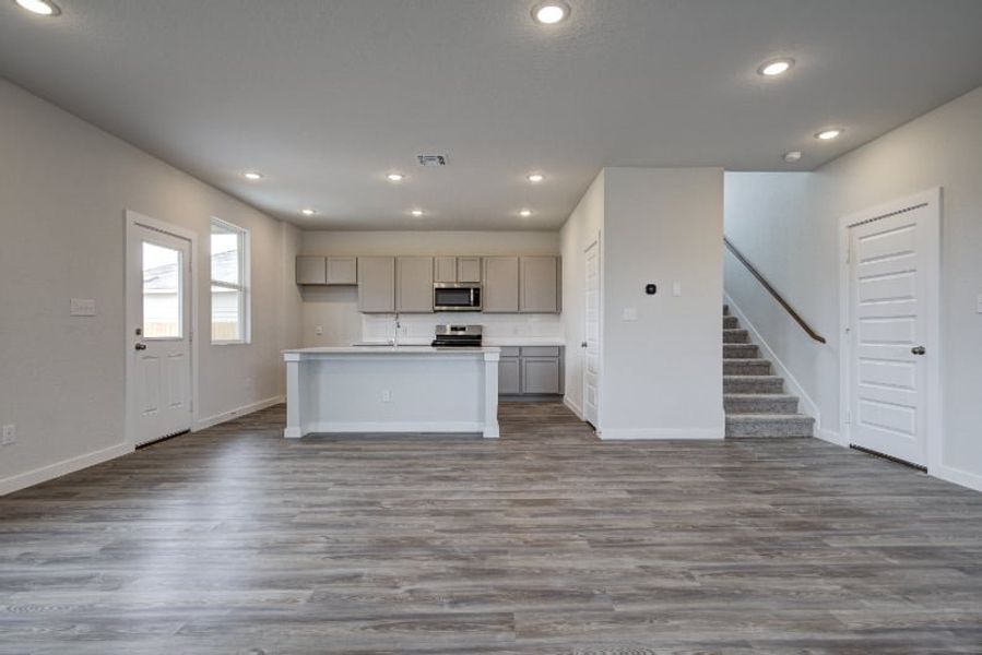 A large empty room. A large empty room.