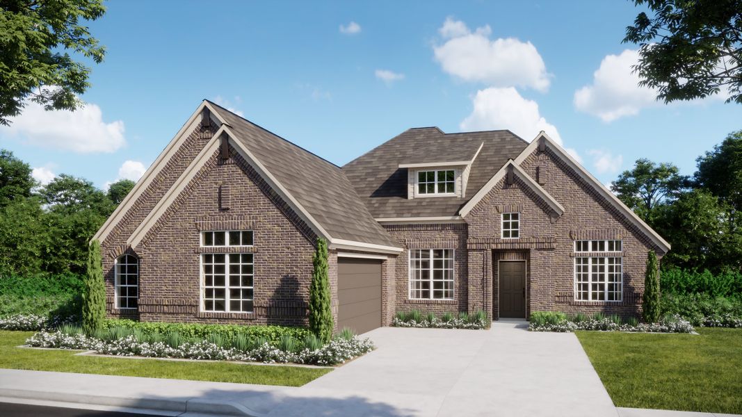 Representative exterior photo of a completed home built from the Concept 2267 by Risewell Homes in Abe's Landing, Granbury, TX (Image 7). Representative exterior photo of a completed home built from the Concept 2267 by Risewell Homes in Abe's Landing, Granbury, TX (Image 7).