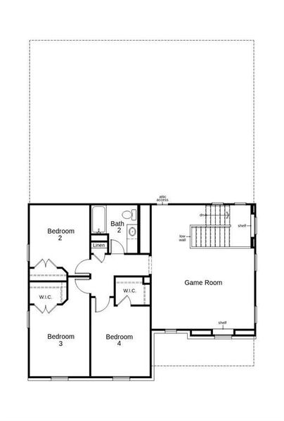 This floor plan features 4 bedrooms, 2 full baths, 1 half bath and over 2,600 square feet of living space.