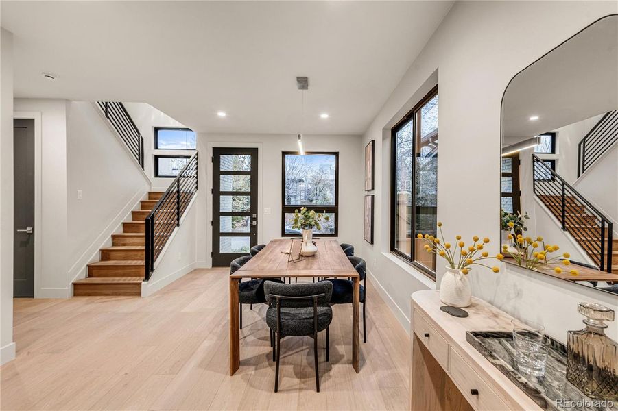 Open front entry and Dining Room.